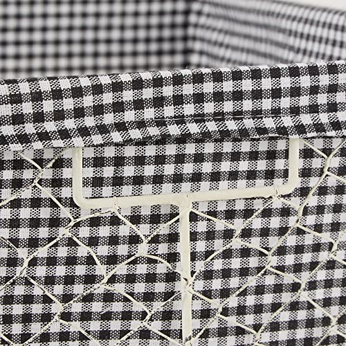 DII Farmhouse Chicken Wire Storage Baskets with Liner, Medium, Antique Black & White Gingham Check, 11x7.88x7", 2 Piece - color: Antique Black & White Gingham Check