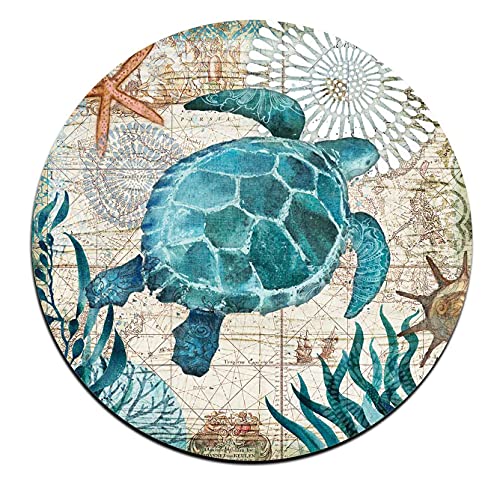 Marine Life Round Coaster Set - Made of Recycled Rubber - Set of 4 - color: Marine Life