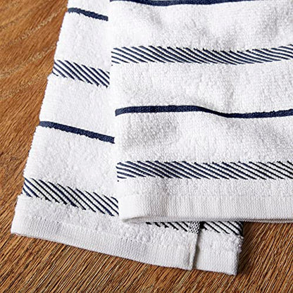 KitchenAid Albany Kitchen Towel 4-Pack Set, Blue Willow/White, 16"x26" - color: Blue Willow, size: 16"x26"