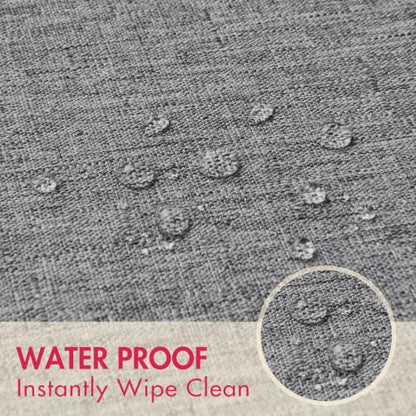 Gray 17x17 Polyester Linen Farmhouse Cloth Napkins Set of 8 | Waterproof, Stain Resistant, Shrink Proof, Washable, fabric, Outdoor, Reusable, Dining, Wedding, Kitchen, Party, Birthday - color: Gray