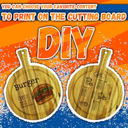30 Pack Bulk Round Acacia Wood Cutting Boards with Handles, 15.7 Inch - size: 30Pcs