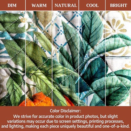 Maison d'Hermine Oven Gloves 100% Cotton Oven Mitt (7" x 13", Pack of 1) | With Loop Heat Resistant BBQ Cooking Gloves Baking Grilling Kitchen Handling Hot Pans Spring Summer - Agrume - color: 010 - Agrume, size: 7.5" x 13" (Oven Mitt)