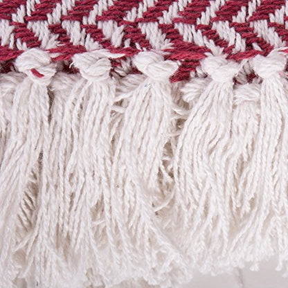 DII Modern Farmhouse Cotton Herringbone Blanket Throw with Fringe for Chair, Couch, Picnic, Camping, Beach, & Everyday Use, 50 x 60 - Barn Red - color: Barn Red