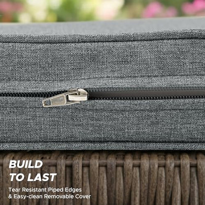 Outdoor Chair Cushions Set of 1, 18 x 16.5 Inch, Dark Grey | Water-Resistant, Fade-Resistant, Patio Furniture Dining Chair Seat Replacement with Mid Back, Ties Zipper, Removable Cover - color: Dark Grey, size: 18" x 16.5" 1 Pack
