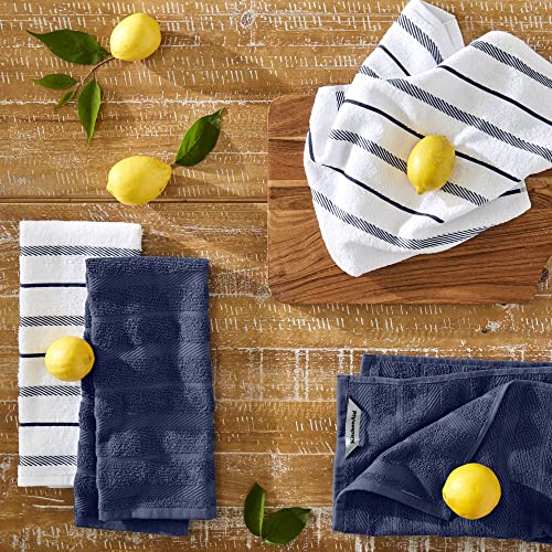 KitchenAid Albany Kitchen Towel 4-Pack Set, Blue Willow/White, 16"x26" - color: Blue Willow, size: 16"x26"