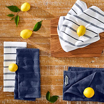 KitchenAid Albany Kitchen Towel 4-Pack Set, Blue Willow/White, 16"x26" - color: Blue Willow, size: 16"x26"