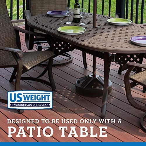 US Weight Durable 50 Pound Fillable Umbrella Base Designed to be Used with a Patio Table - color: Bronze