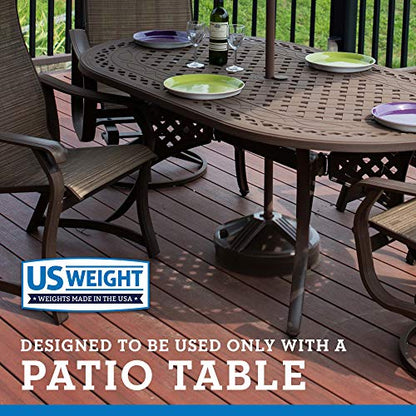 US Weight Durable 50 Pound Fillable Umbrella Base Designed to be Used with a Patio Table - color: Bronze