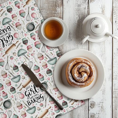 Gifts for Baking Lovers Women Kitchen Towels, Baker Gifts, Just a Girl Who Loves Baking Hand Dish Towels for Kitchen Bakery, 16x24 Inch - color: Kitchen-094