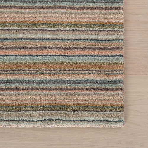 Dash & Albert Brindle Clay Striped Hand Loom Knotted Wool Rug, 6'x9' | Stripe Hand Loom Knotted Wool Rug, 6' X 9', Clay Striped Pattern - color: Clay, size: 6' x 9' (Rectangular)