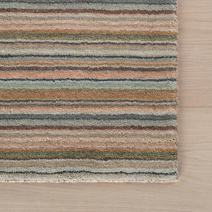 Dash & Albert Brindle Clay Striped Hand Loom Knotted Wool Rug, 8'6"x11'6" | Stripe Hand Loom Knotted Wool Rug, 8.5' X 11.5', Clay Striped Pattern - color: Clay, size: 8'6" x 11'6" (Rectangular)