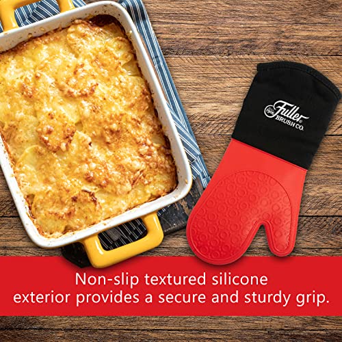 Fuller Brush Extra-Long Silicone Oven Gloves (2-Pack) – 14.5" Forearm Protection – Heat Resistant to 500°F – Non-Slip, Waterproof Oven Mitts for Baking, Cooking, BBQ & Grilling