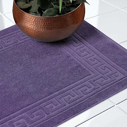 Superior Hotel & Spa Quality Bath Mat Set of 2, Made of Long-Staple Combed Cotton, Durable and Washable 100% Cotton Bathroom Mat 2-Pack, Royal Purple, 22" x 35" - color: Royal Purple, size: 22" x 35" (Set of 2)
