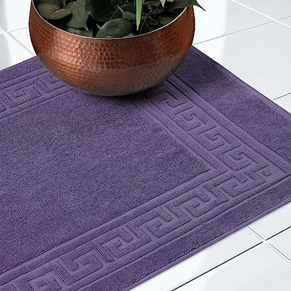 Superior Hotel & Spa Quality Bath Mat Set of 2, Made of Long-Staple Combed Cotton, Durable and Washable 100% Cotton Bathroom Mat 2-Pack, Royal Purple, 22" x 35" - color: Royal Purple, size: 22" x 35" (Set of 2)