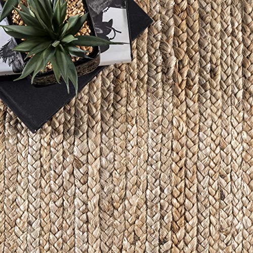 nuLOOM Rigo Hand Woven Farmhouse Jute Area Rug, 3x5, Natural - color: Natural, size: 3' x 5' (Rectangular)