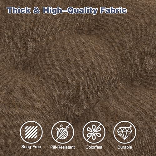 baibu Set of 4 Dining Chair Cushions, Dual-Layer Patent Design Memory Foam Kitchen Chair Cushions, Non-Slip Seat Pads with Ties, 16.5 x 16.5 x 3.5in, 4 Pack, Dark Brown - color: Dark Brown, size: 4 Count (Pack of 1)
