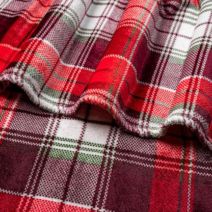 PAVILIA Throw Blanket | Holiday Christmas Red Fleece Blanket | Soft, Plush, Warm Winter Cabin Throw, 50x60 (Red Green Plaid) - color: Holiday - Plaid Red, size: 50 X 60 Inches - Throw