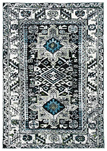 SAFAVIEH Vintage Hamadan Collection Accent Rug - 2'3" x 4', Dark Grey & Ivory, Traditional Persian Design, Non-Shedding & Easy to Clean, Ideal for Front Door, Kitchen, Entryway, Foyer (VTH211H) - color: Dark Grey/Ivory, size: 2'3" x 4' (Rectangular)