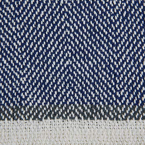 DII New Traditional, 2-Tone Chevron Stripe Throw, 50x60, Navy - color: Navy