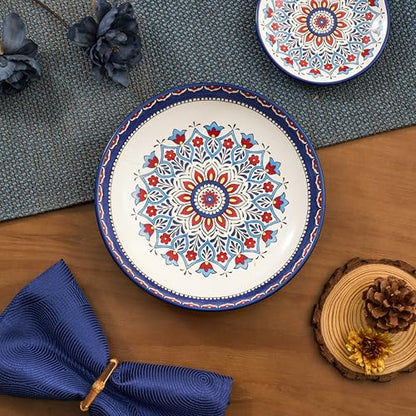Bico Boho Totem Pasta Bowls, 35oz Salad Bowl Set of 4, Large Ceramic Serving Dinner Bowls for Soup and Cereal, Microwave and Dishwasher Safe, Gift for Housewarming and Thanksgiving - color: Boho Totem