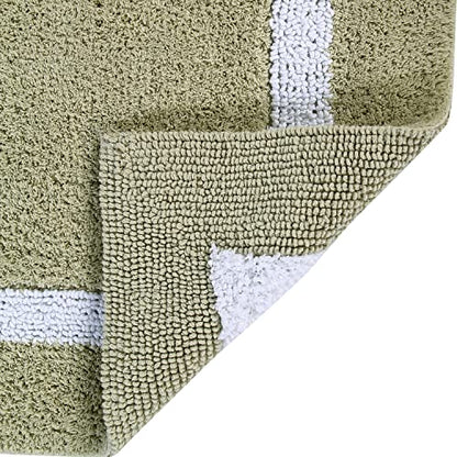 Better Trends Toilet Rugs U Shaped 100% Contour Bathroom Rugs Sage & White 20" x 20" Extra Soft & Thick, Water Absorbent, Reversible, Machine Washable, Tufted Bath Mats Hotel Collection - color: Sage & White, size: 1'8" x 1'8" (20" x 20")