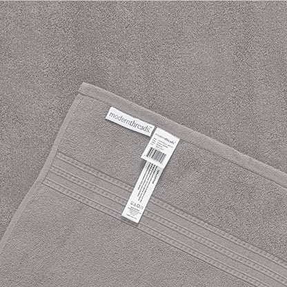 Modern Threads 6 Piece Reversible Yarn Dyed Jacquard Towel Set Artesia Damask Gray - color: Gray