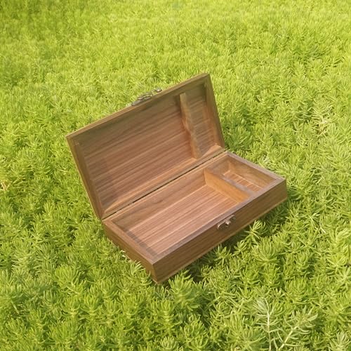 Walnut Handmade Walnut Partition Wooden Box for Keepsakes, Photos, Jewelry Ring Wedding Gift Box - color: Walnut-HTMDFH