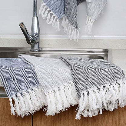 100% Cotton Hand Face Head Guest Gym Towel Set Washcloth Kitchen Tea Towel Dish Cloth Set of 4 (Multi Colors) - color: Multi Colors