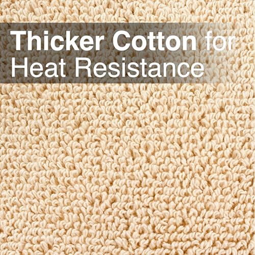 RITZ Terry Potholder & Hot Pad: Unparalleled Heat Resistant, Durable 100% Cotton – Ergonomically Designed for Optimal Grip – Easy-Care Machine Washable – 2-Pack, Latte - color: Latte, size: 2-Pack