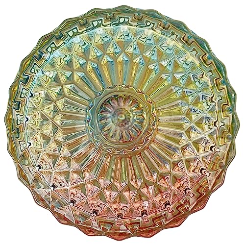 Colorful Crystal Glass Candy Snack Barrel Storage Jar Embossed Luxury Cookie Buffet Canister With Lids Jewelry Box Jar Biscuit Containers - color: Small Cylinder