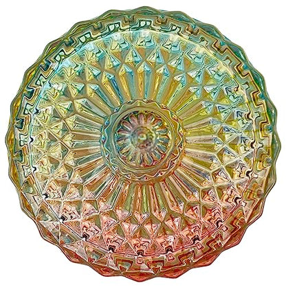 Colorful Crystal Glass Candy Snack Barrel Storage Jar Embossed Luxury Cookie Buffet Canister With Lids Jewelry Box Jar Biscuit Containers - color: Small Cylinder