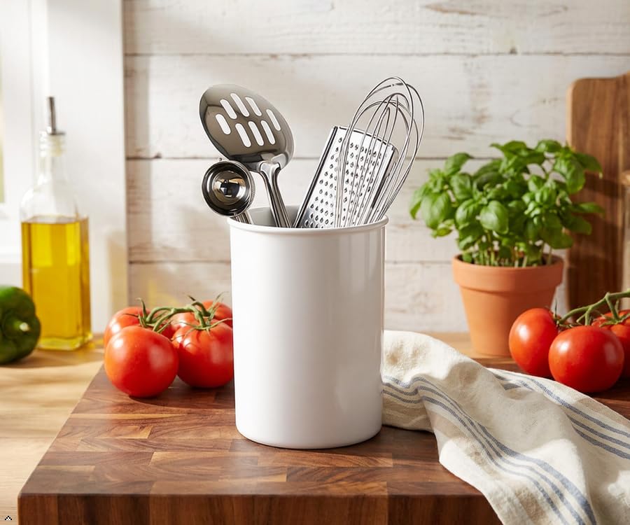 Calypso Basics by Reston Lloyd Plastic Utensil Holder, White - color: White, size: Utensil Holder