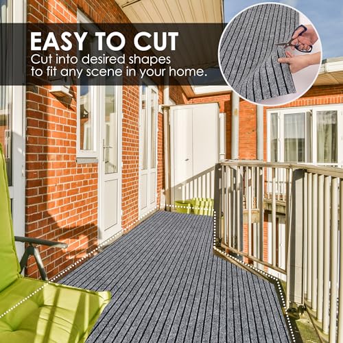 koloko 2ft x 6ft Runner Rug Non-Slip Outdoor Indoor Carpet Runner Custom Size Floor Runners Area Rugs Mat with Rubber Backing for Hallway Entryway Balcony Patio Kitchen Garage Stair Laundry