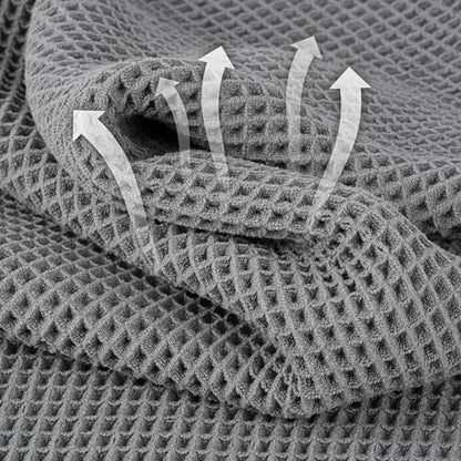 Microfiber Waffle Bath Towels, 4 Pieces, Soft, Absorbent, Fast Drying, Lint Free 430 GSM (27''x55''/68.58 cm x139.7 cm) - color: Gray