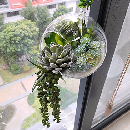 Winlyn 6 Pcs Unpotted Fake Succulents Assorted Faux Succulent in Different Green Artificial Hanging Succulents Textured Faux Succulent Pick Hanging String of Pearls Plant for Wedding Centerpieces