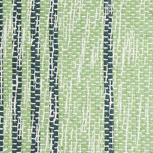 DII Woven Rag Rug Collection Recycled Yarn Variegated Rustic Stripe, 2x3', Hunter Green - color: Hunter Green