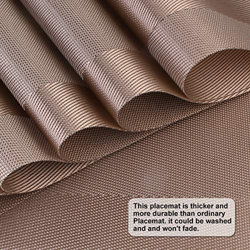 DACHUI Placemats Set of 6, Washable & Durable Stylish Woven Place Mats - color: Champagne, size: 6PCS