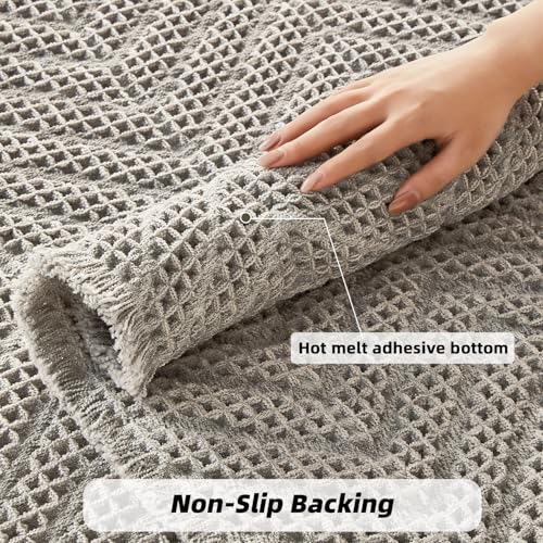 BULULOM Upgraded Bath Mat, Non Slip, Machine Washable - Super Absorbent Waffle Weave, Rubber Backed, Ultra Soft - Gray, 17" x 24" - color: Aa-grey, size: 17"*24"