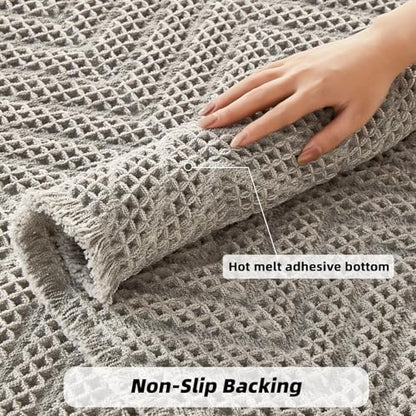 BULULOM Upgraded Bath Mat, Non Slip, Machine Washable - Super Absorbent Waffle Weave, Rubber Backed, Ultra Soft - Gray, 17" x 24" - color: Aa-grey, size: 17"*24"