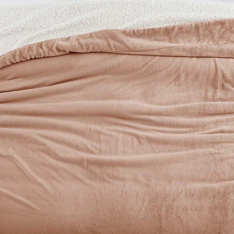 Personalized Sherpa Blanket - Reversible Custom Blanket with Micro Mink & Faux Lambswool, Throw Blankets for Bed & Couch - Tan (50"x60") - color: Tan