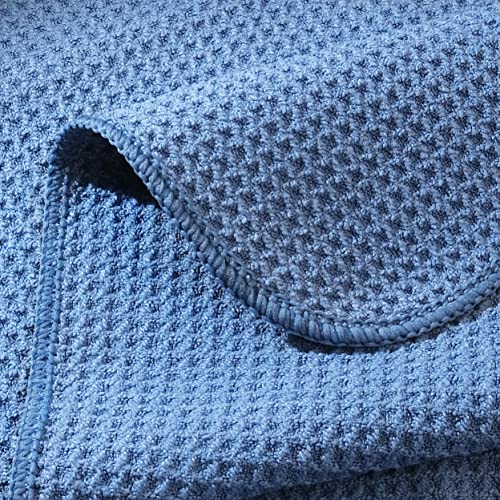 POLYTE 340 GSM Microfiber Waffle Kitchen Dish Tea Towel, 16x28 in, 12 Pack | Lint Free, Quick Dry - color: Dark Blue, Gray, Off White, size: 16x28 in