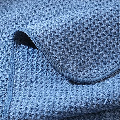 POLYTE 340 GSM Microfiber Waffle Kitchen Dish Tea Towel, 16x28 in, 12 Pack | Lint Free, Quick Dry - color: Dark Blue, Gray, Off White, size: 16x28 in