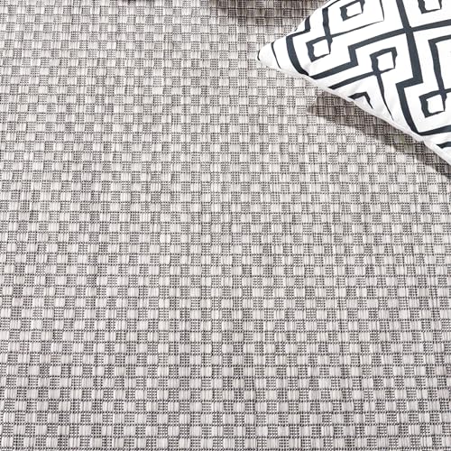 SAFAVIEH Courtyard Outdoor Accent Rug 2'3"x5', Light Grey CY8475-37612 - color: Light Grey/Black, size: 2'3" x 5' (Rectangular)
