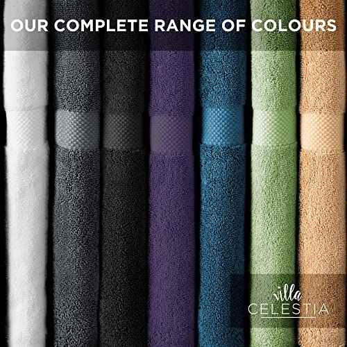 Villa Celestia Cotton Hand Towels Set of 4, 16 x 28, Oeko-TEX Certified, Quick Dry, Grey - color: Grey, size: Hand Towel - Pack of 4