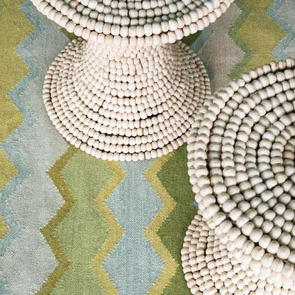 Dash & Albert Safety Net Green Geometric Handwoven Wool Runner Rug, 2'6"x8' | Green Handwoven Wool Rug, , / Geometric Pattern - color: Green, size: 2'6" x 8' (Runner)
