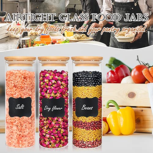 DHSBTLS 10 Pack 14 oz Glass Jars with Airtight Bamboo Lids for Kitchen | 450 ml Pantry Organization Jar, Glass Terrarium with Lid, Spice, Flour and Sugar Container, Canister Set for Kitchen Counter - size: 14 fl oz (10 pcs)