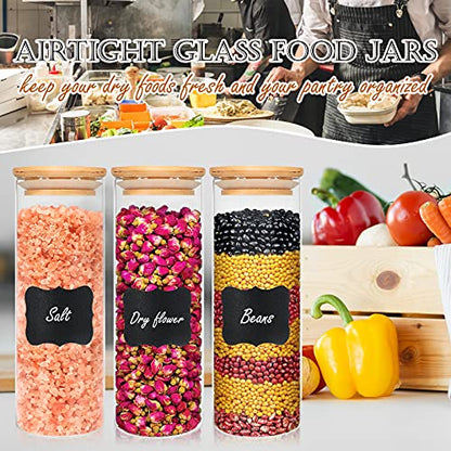DHSBTLS 10 Pack 14 oz Glass Jars with Airtight Bamboo Lids for Kitchen | 450 ml Pantry Organization Jar, Glass Terrarium with Lid, Spice, Flour and Sugar Container, Canister Set for Kitchen Counter - size: 14 fl oz (10 pcs)
