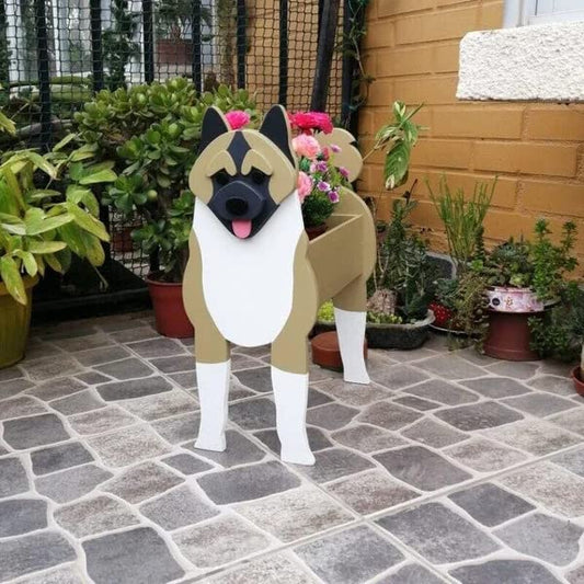 American Akita Pet Dog Animal Bonsai Holder Cute Shape Art Plant Storage Pot Villa Garden Indoor Outdoor Office Decor Ornaments 43 * 25cm/16.93 * 9.84in - color: American Akita, size: 43*25cm/16.93*9.84in