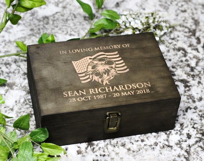 Personalized Line of Duty Memorial Keepsake Box – Custom Engraved Wooden Tribute Box for Fallen Heroes, Soldiers, First Responders, Veterans - Sympathy Gifts Storage Boxes for Medals, Flags, Photos - style: 16. Line of Duty Memorial