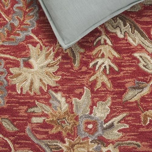 SAFAVIEH Chelsea Collection Accent Rug - 2'6" x 4', Red, Hand-Hooked French Country Wool, Ideal for High Traffic Areas in Entryway, Living Room, Bedroom (HK141C) - color: Red, size: 2'6" x 4' (Rectangular)